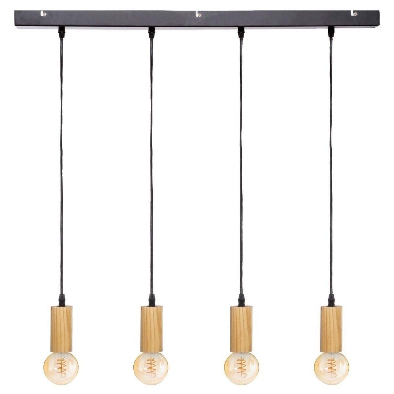 Suspension Atmosphera Ays 110 x 100 x 6 cm Noir Métal Bois 240 V 25 W 220-240 V