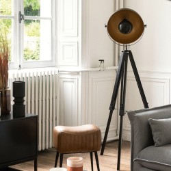 Lampadaire Atmosphera Loft Lahti Tripode Noir Métal (156,5 x 65 x 57 cm)