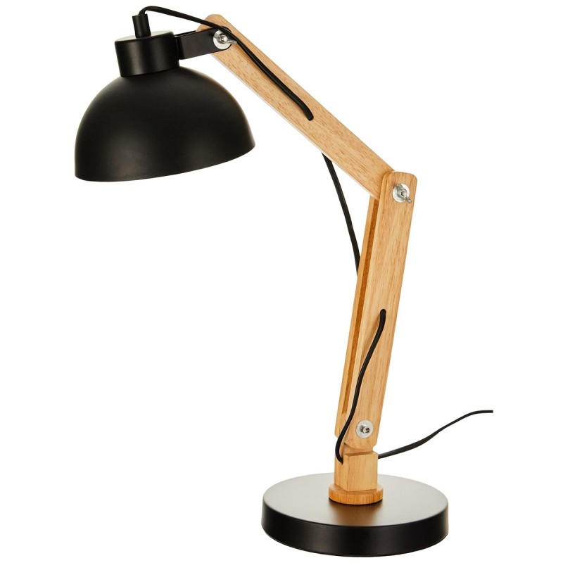 Lampe de bureau EDM Noir Bois Métal 60 W (Ø 16 x 53 cm)