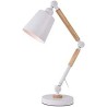 Lampe de bureau EDM Bois Blanc Métal 60 W (Ø 18 x 53 cm)