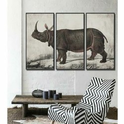 Cadre DKD Home Decor Colonial Rhinocéros (180 x 4 x 120 cm)