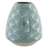 Vase DKD Home Decor Porcelaine Doré Turquoise Blanc Oriental Chrome 16 x 16 x 18 cm