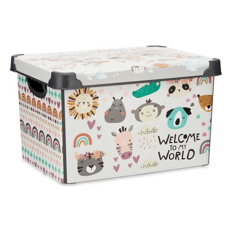 Boîte de rangement World Avec des poignées Plastique 22 L (30 x 23,5 x 40 cm)