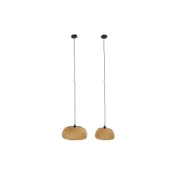 Suspension DKD Home Decor 2 Pièces Marron Bambou 50 W (38 x 38 x 17 cm)