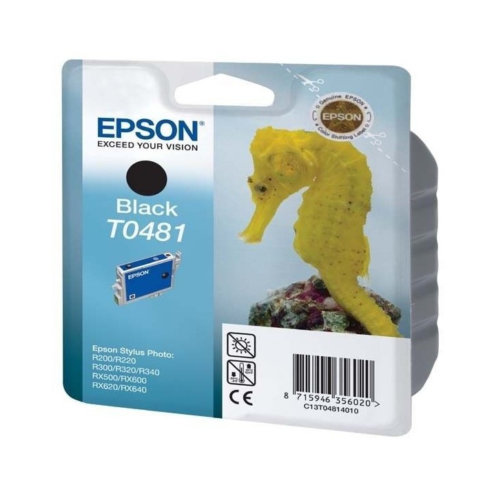 EPSON Cartouche d'encre T0481 Noir - Hippocampe - QuickDry (C13T048140