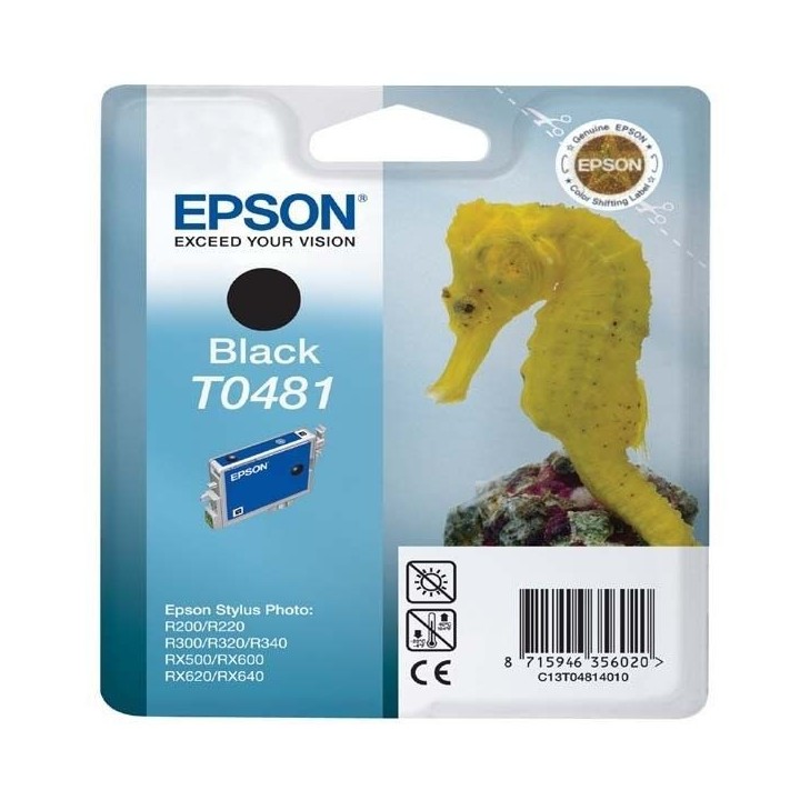 EPSON Cartouche d'encre T0481 Noir - Hippocampe - QuickDry (C13T048140