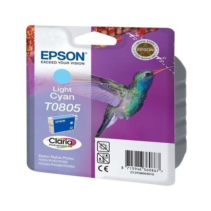 EPSON Cartouche d'encre T0805 Cyan clair - Colibri (C13T08054011)