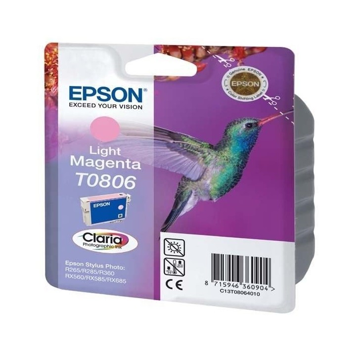 EPSON Cartouche d'encre T0806 Magenta clair - Colibri (C13T08064011)