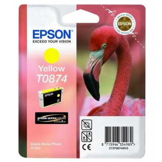 EPSON Cartouche d'encre T0874 Jaune - Flamant rose (C13T08744010)
