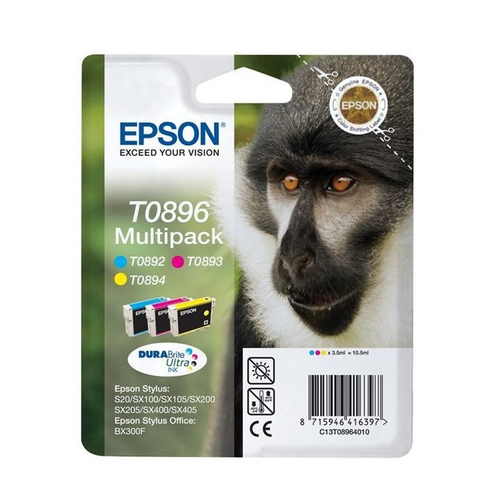 EPSON Multipack T0896 - Singe - Cyan, Magenta, Jaune (C13T08954010)