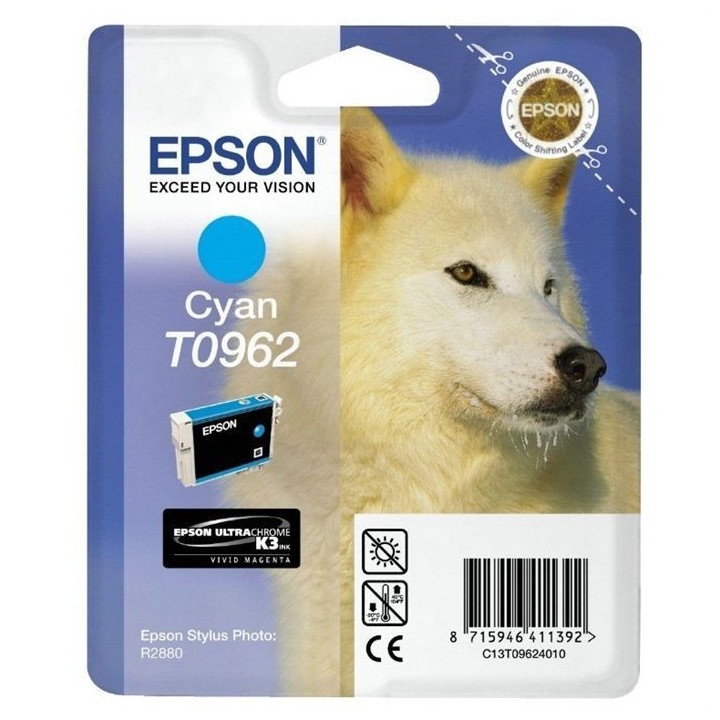 EPSON Cartouche d'encre T0962 Cyan - Loup (C13T09624010)