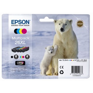 EPSON Multipack T2636 XL - Ours Polaire - Noir, Cyan, Jaune, Magenta (