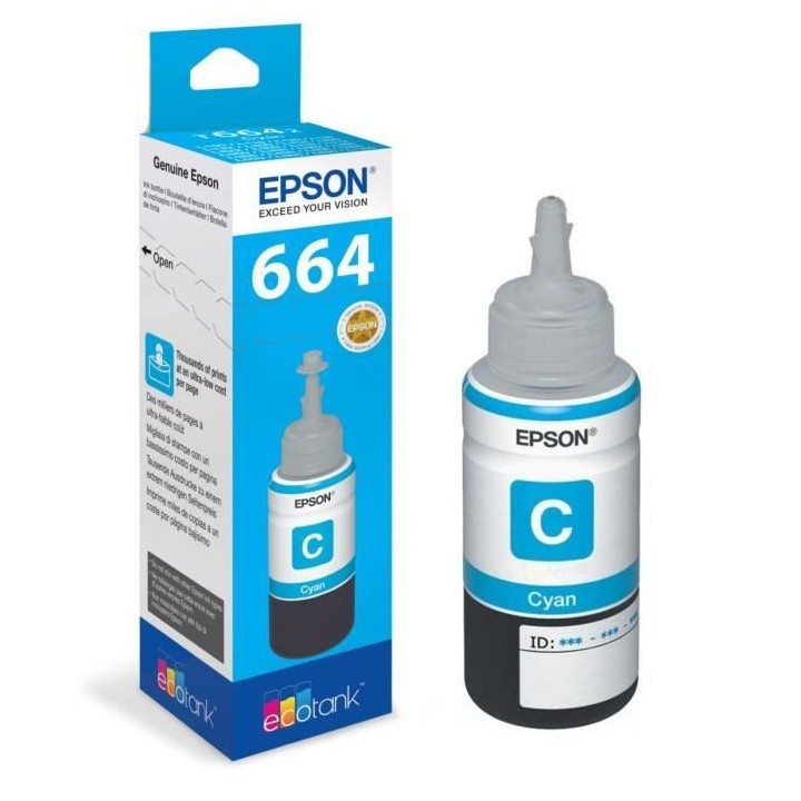 Bouteille d'encre Epson Ecotank T6642 - 70ml Cyan (C13T664240)
