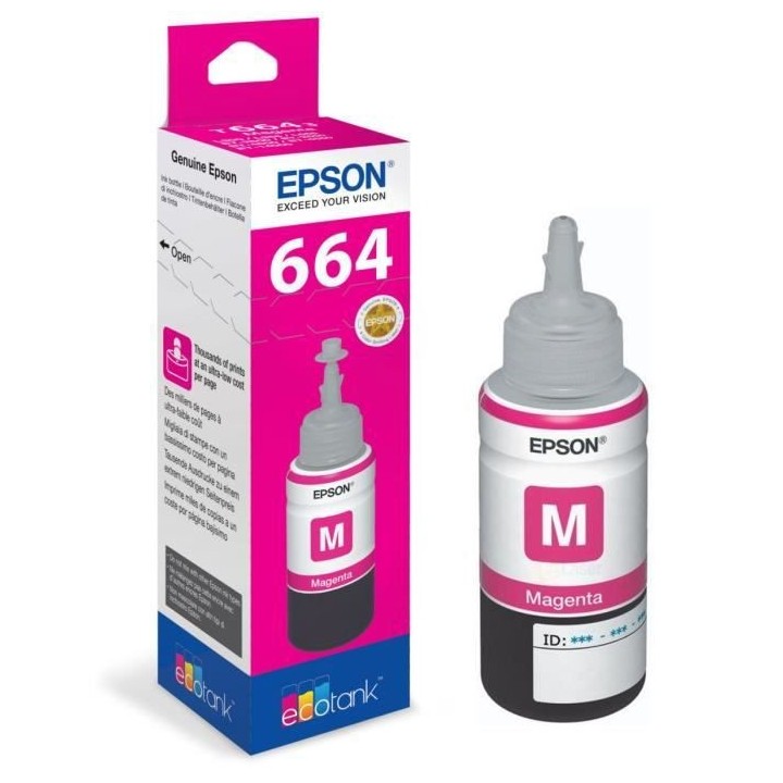 Bouteille d'encre Epson Ecotank T6643 - 70ml Magenta (C13T664340)