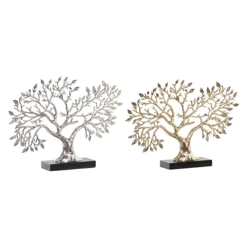 Figurine Décorative DKD Home Decor Doré Argenté Arbre 39 x 7 x 27,5 cm (2 Unités)