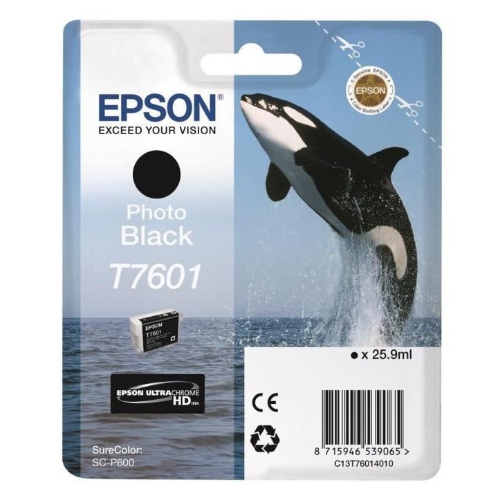 EPSON Cartouche d'encre T7601 Noir - Orque (C13T76014010)