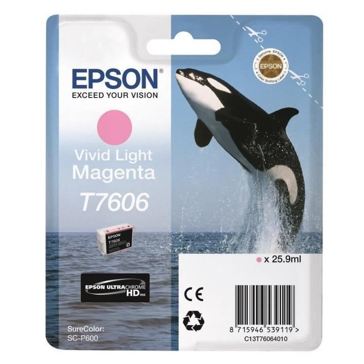 EPSON Cartouche d'encre T7606 Magenta clair - Orque (C13T76064010)