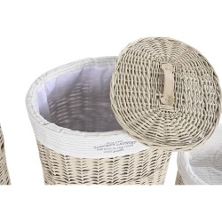 Lot de paniers DKD Home Decor 51 x 37 x 56 cm 52 x 38 x 56 cm Beige osier