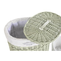 Lot de paniers DKD Home Decor Vert osier 51 x 37 x 56 cm