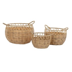 Set de basket DKD Home Decor Naturel Métal PE (38 x 38 x 27 cm)