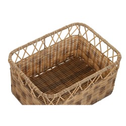 Set de basket DKD Home Decor Naturel Métal PE (42 x 32 x 22 cm)