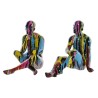 Figurine Décorative DKD Home Decor 25,5 x 14 x 21,5 cm Noir Multicouleur (2 Unités)