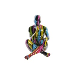 Figurine Décorative DKD Home Decor 25,5 x 14 x 21,5 cm Noir Multicouleur (2 Unités)