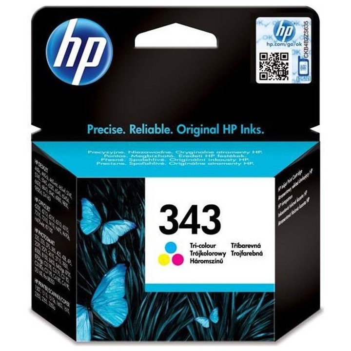 HP 343 Cartouche d'encre trois couleurs authentique (C8766EE) pour HP