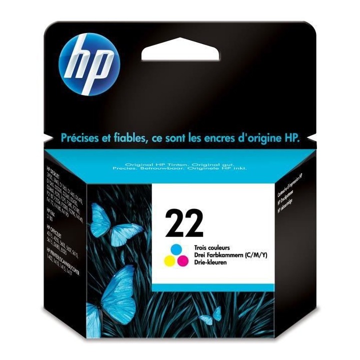 HP 22 Cartouche d'encre trois couleurs authentique (C9352AE) pour HP D