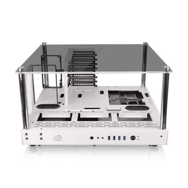 THERMALTAKE BOITIER PC Core P3 TG - Blanc - Verre trempé - Format ATX