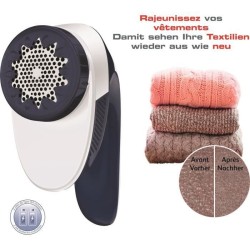 CALOR JA1013C0 Rasoir anti-bouloches, Large tete de rasage pour tous les vetements, 4 hauteurs, Sans fil, Piles AA incluses