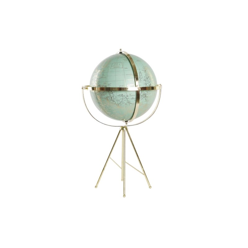 Figurine Décorative DKD Home Decor Globe terrestre Métal PVC Vintage À pied (37 x 34 x 63 cm)