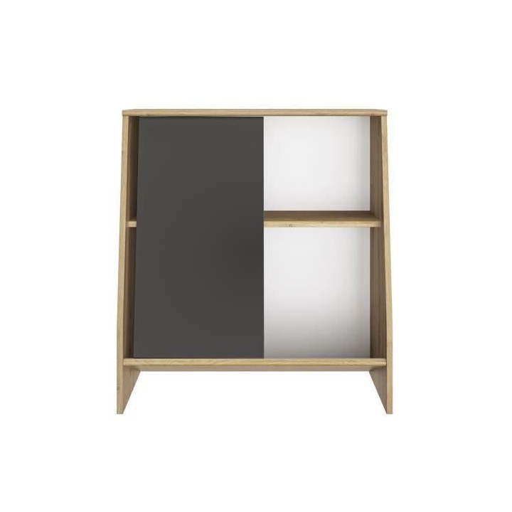 Meuble ludique Tim DIAGONE - 1 Porte coulissante ardoise - Bois Clair