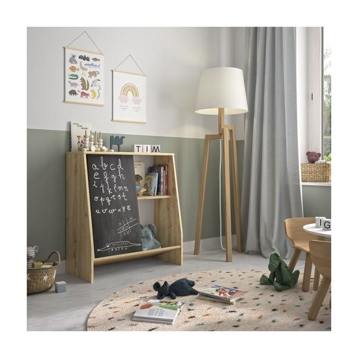 Meuble ludique Tim DIAGONE - 1 Porte coulissante ardoise - Bois Clair