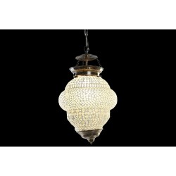 Suspension DKD Home Decor Verre Métal Blanc 25 W (23 x 23 x 33 cm)