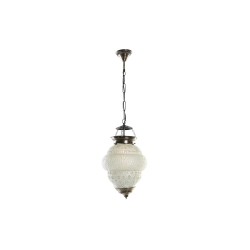 Suspension DKD Home Decor Verre Métal Blanc 25 W (23 x 23 x 33 cm)