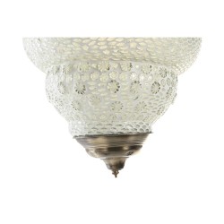 Suspension DKD Home Decor Verre Métal Blanc 25 W (23 x 23 x 33 cm)