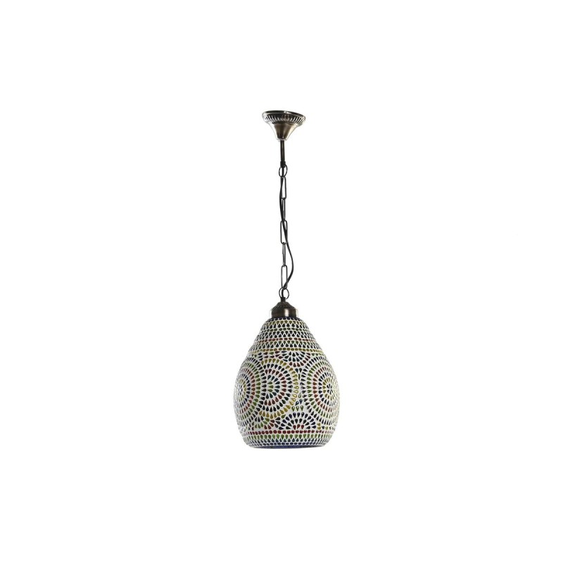 Suspension DKD Home Decor Verre Métal Multicouleur 25 W 23 x 23 x 33 cm (2 Unités)