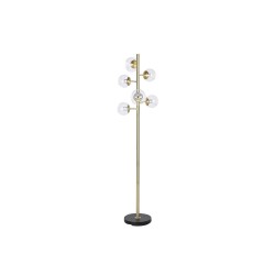 Lampadaire DKD Home Decor 42 x 42 x 170 cm Verre Noir Doré Métal 220 V 50 W