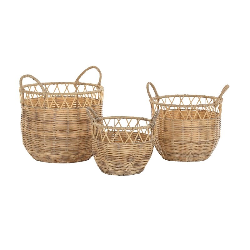 Set de basket DKD Home Decor Métal PE (3 Pièces) (35 x 35 x 30 cm)