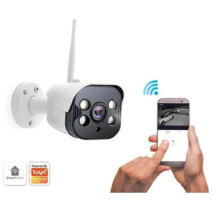 CALIBER Caméra extérieur wifi avec éclairage led