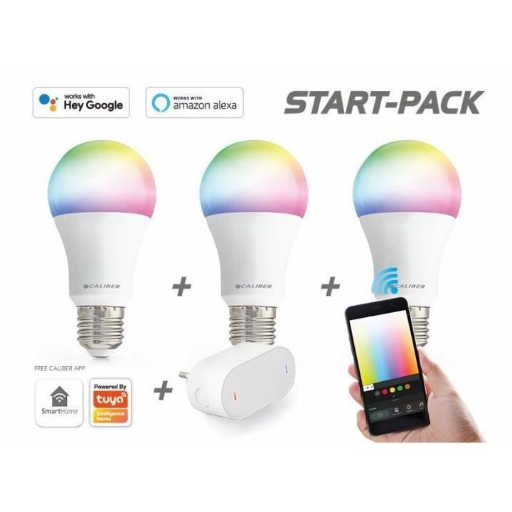 CALIBER Pack 3 ampoules connectées avec passerelle