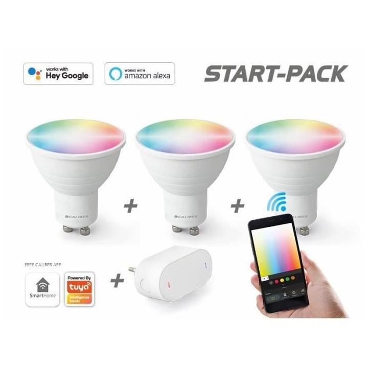 CALIBER Pack 3 ampoules connectées avec passerelle