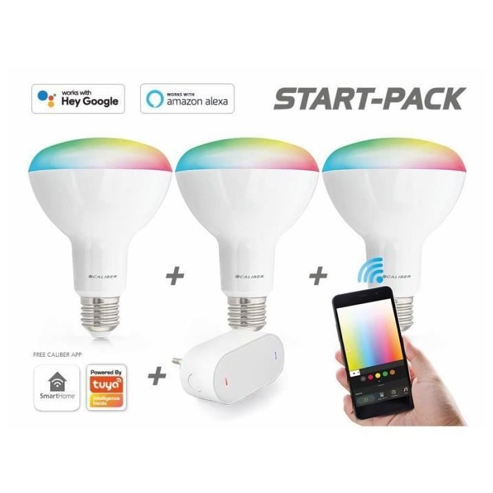 CALIBER Pack 3 ampoules connectées avec passerelle