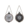 Horloge de table DKD Home Decor 40 x 6,5 x 46 cm Noir Blanc Fer Mandala Bois MDF (2 Unités)