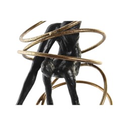 Figurine Décorative DKD Home Decor Noir Doré Métal Résine Moderne (17 x 14 x 42,5 cm)