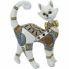 Figurine Décorative DKD Home Decor Blanc Doré Chat 16 x 5,5 x 23 cm (2 Unités)