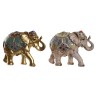 Figurine Décorative DKD Home Decor 24 x 9 x 19 cm Eléphant Beige Doré Colonial (2 Unités)