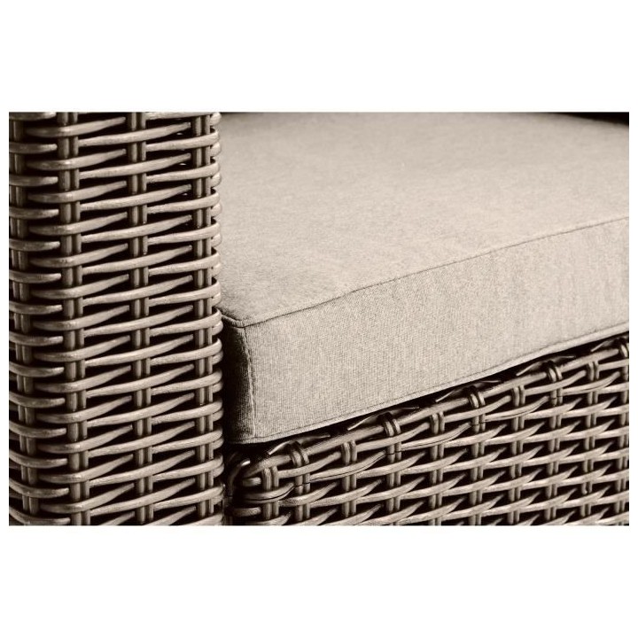 Salon de jardin en imitation résine tressée ALLIBERT avec table bass