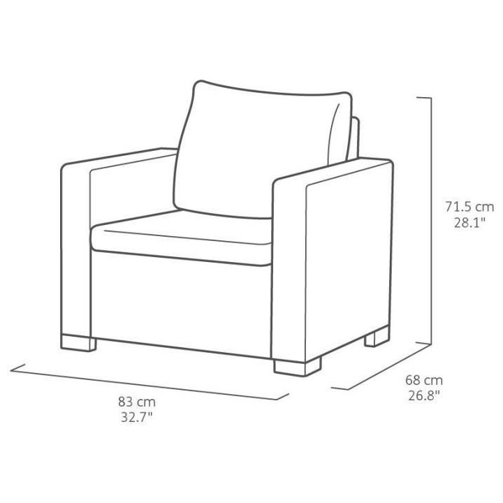 Salon de jardin - en résine imitation rotin tressé - Allibert by KET